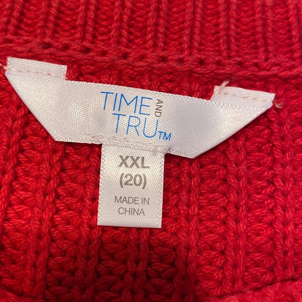 Time and Tru Women’s Chevron Shaker Pullover Knit Sweater - Picture 3 of 5